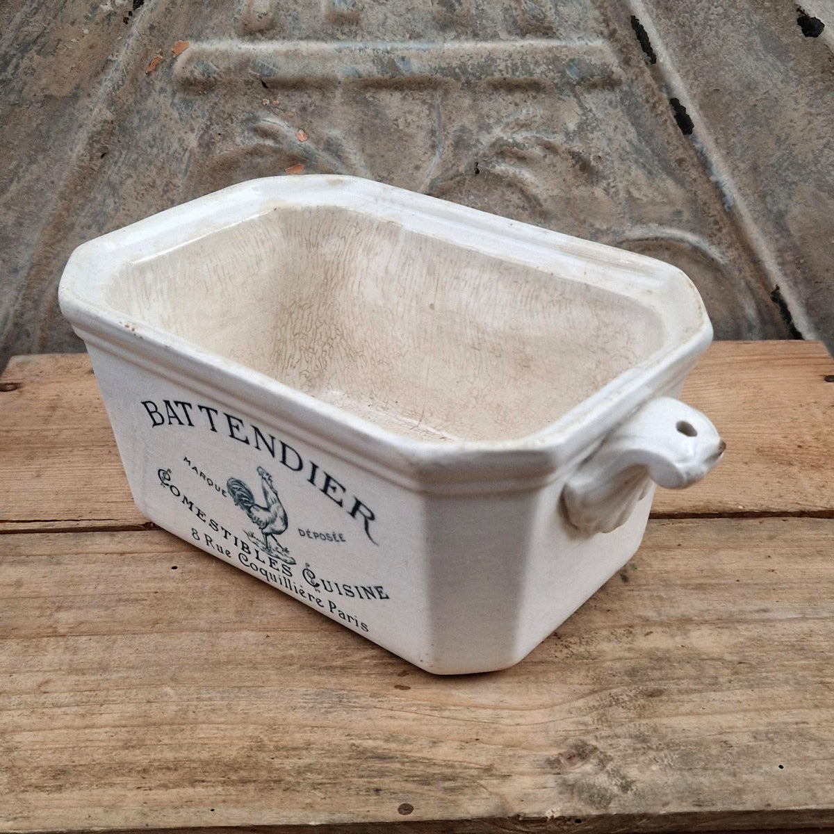 Vintage "Battendier" advertising terrine - Paris
