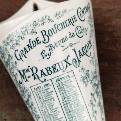 Rare cornet publicitaire « Grande boucherie centrale » - Paris, 1903