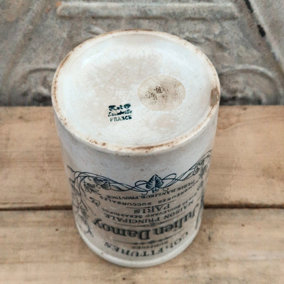 Ancien pot en porcelaine « Julien Damoy » - Début XXe