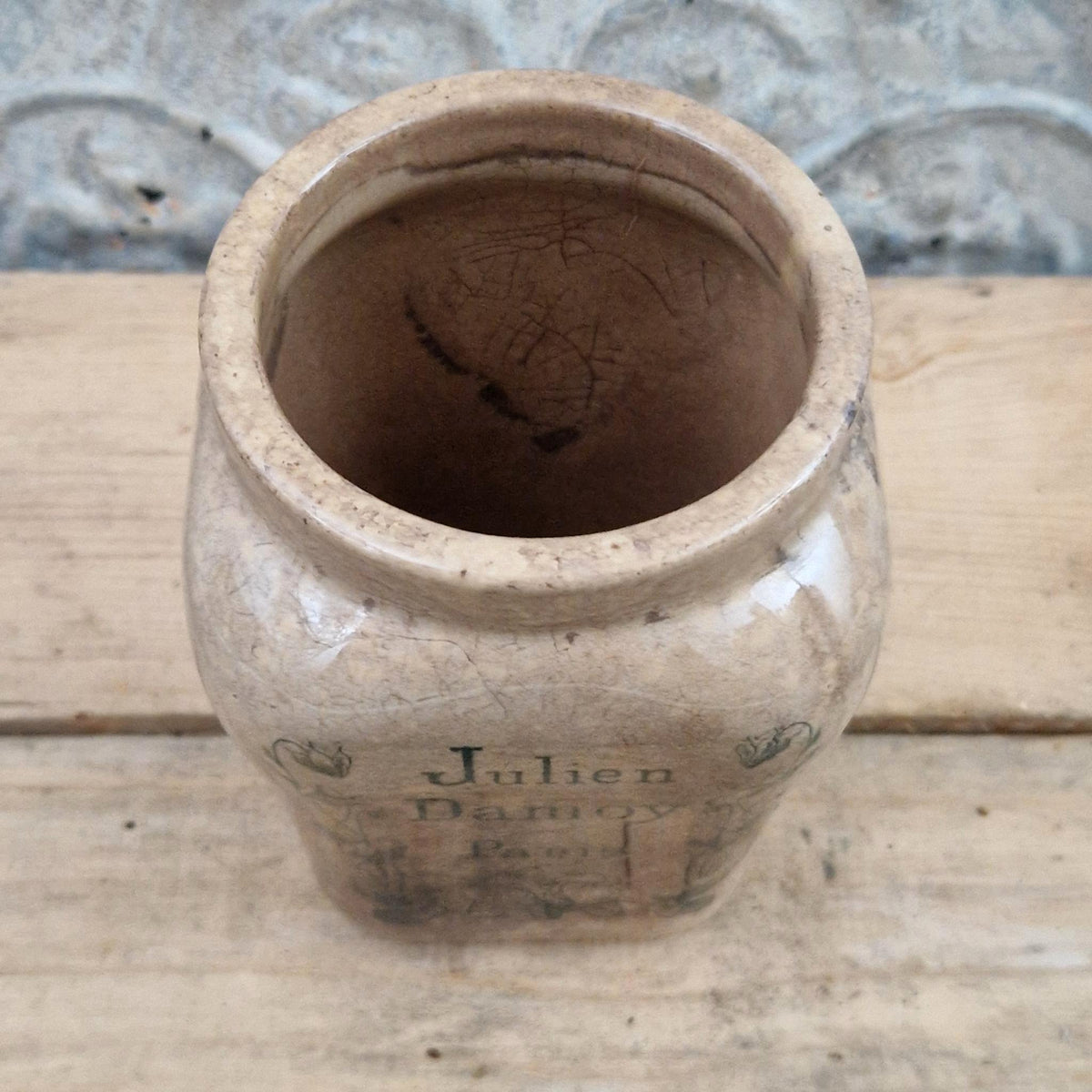 Ancien pot à confitures « Julien Damoy », vers 1900