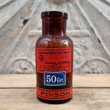 Antique "Opium Powder" poison bottle