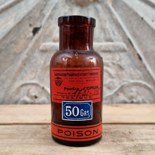 Antique "Opium Powder" poison bottle
