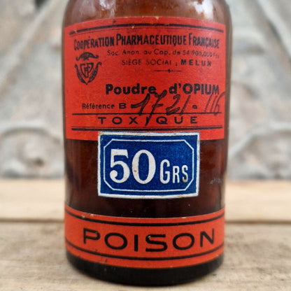 Antique "Opium Powder" poison bottle