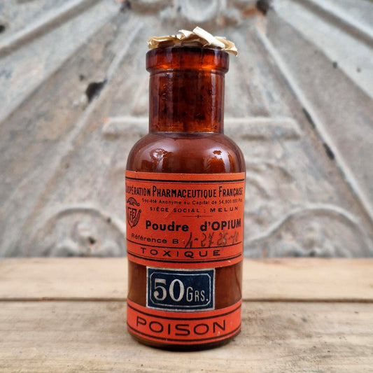 Old pharmacy bottle "Opium Powder - Poison"
