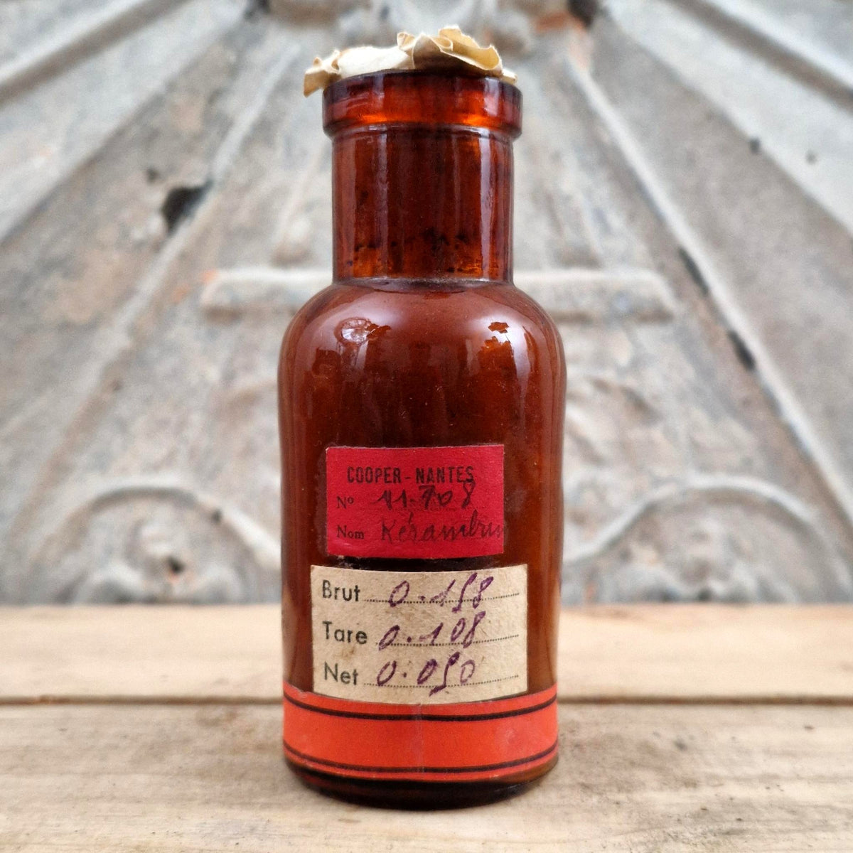 Ancien flacon de pharmacie « Poudre d’Opium - Poison »