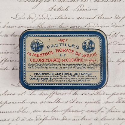 Boîte de pharmacie « Pastilles au chlorhydrate de cocaïne »