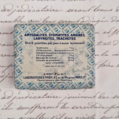 Antique tin "Cocaine Pastilles with Tyrothricin"