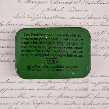Old tin "Cocaine Lozenges - Menthol Borate"