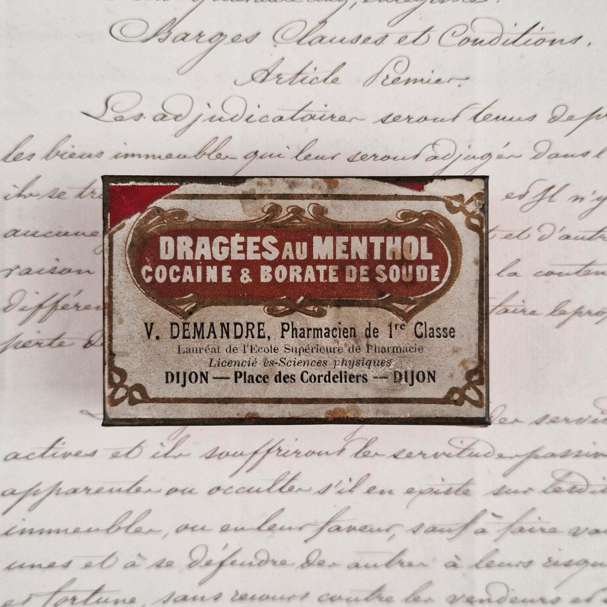 Old pharmacist's box "Cocaine Lozenges"
