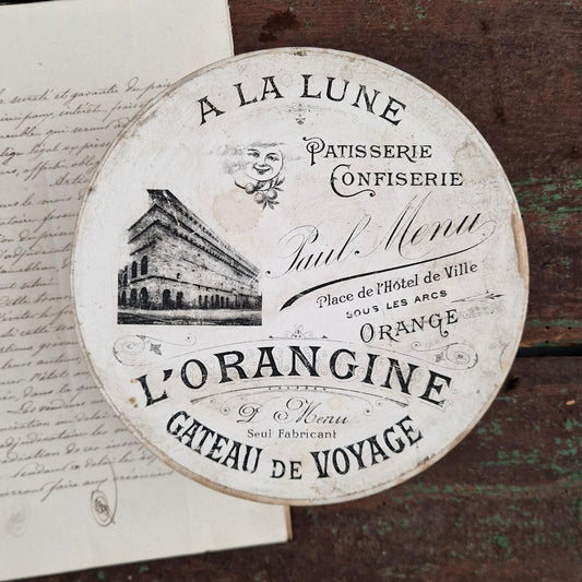 Rare cake tin "L'Orangine" - Pâtisserie À la Lune, 19th Century