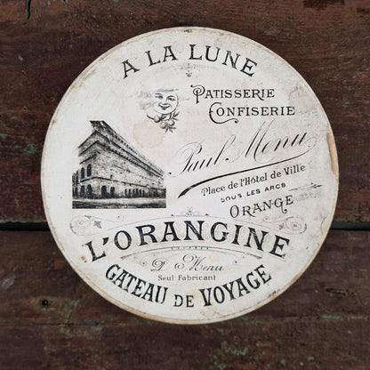 Rare boîte à gâteau « L’Orangine » - Pâtisserie À la Lune, XIXe