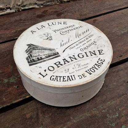 Rare boîte à gâteau « L’Orangine » - Pâtisserie À la Lune, XIXe