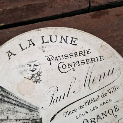 Rare boîte à gâteau « L’Orangine » - Pâtisserie À la Lune, XIXe