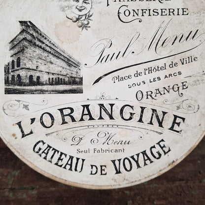 Rare boîte à gâteau « L’Orangine » - Pâtisserie À la Lune, XIXe