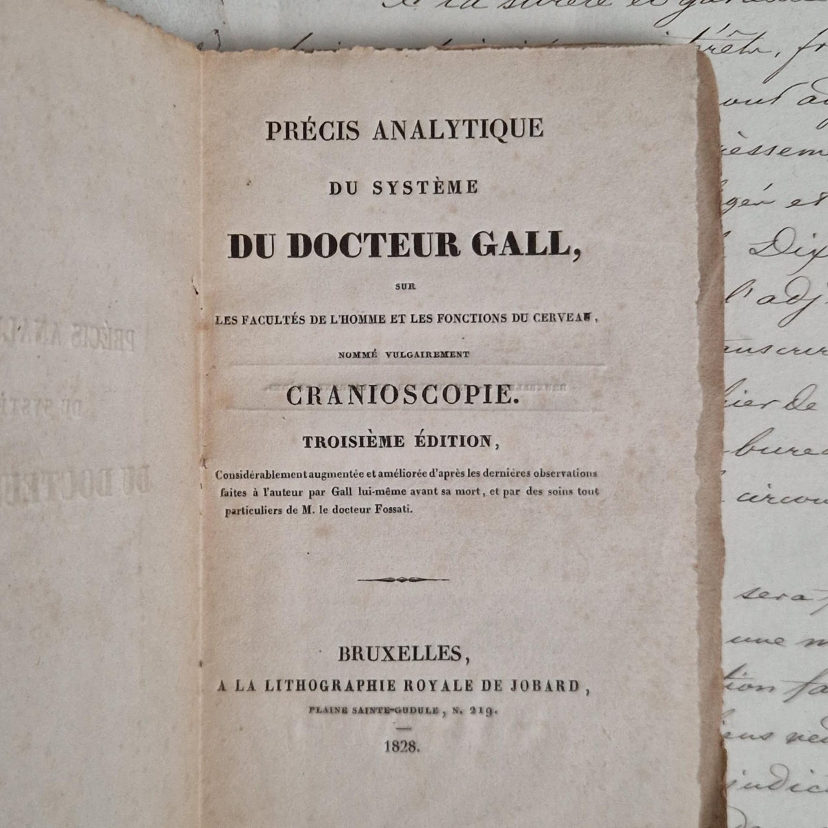 Rare Livre Cranologie du Docteur Gall - 1828