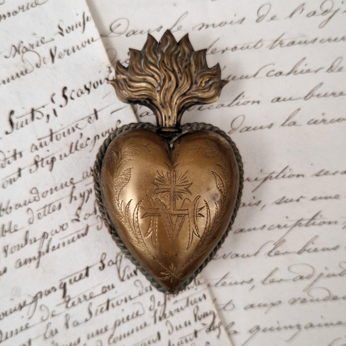 Antique "Sacred Heart" devotional box - 19th century