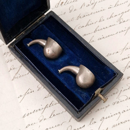 Paire d'appareils auditifs miniatures en argent - Vers 1900