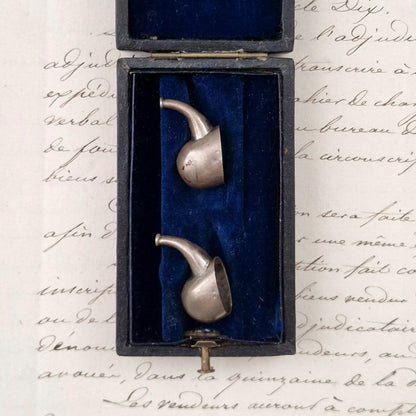 Paire d'appareils auditifs miniatures en argent - Vers 1900