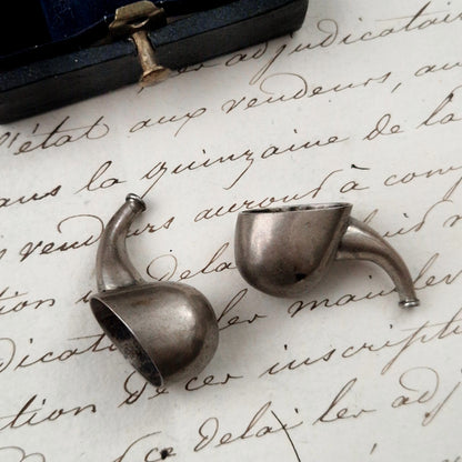 Paire d'appareils auditifs miniatures en argent - Vers 1900
