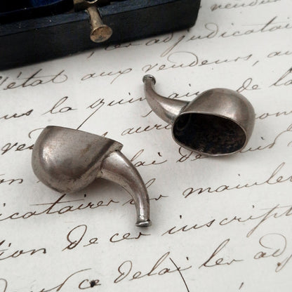Paire d'appareils auditifs miniatures en argent - Vers 1900