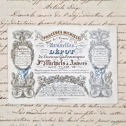 Superbe carte porcelaine « Dépôt des Bronzes Galvaniques »