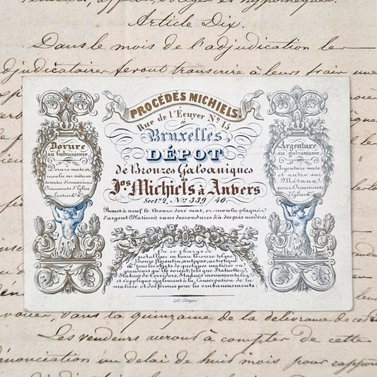 Superb porcelain plate "Dépôt des Bronzes Galvaniques"
