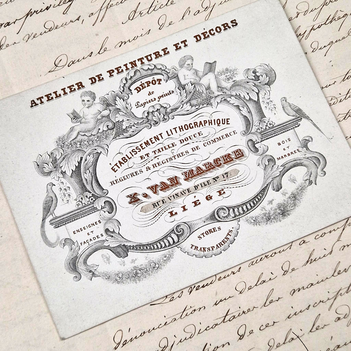 Carte de visite XIXe - « Atelier de peinture et décors »
