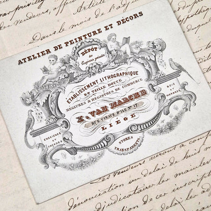 Carte de visite XIXe - « Atelier de peinture et décors »
