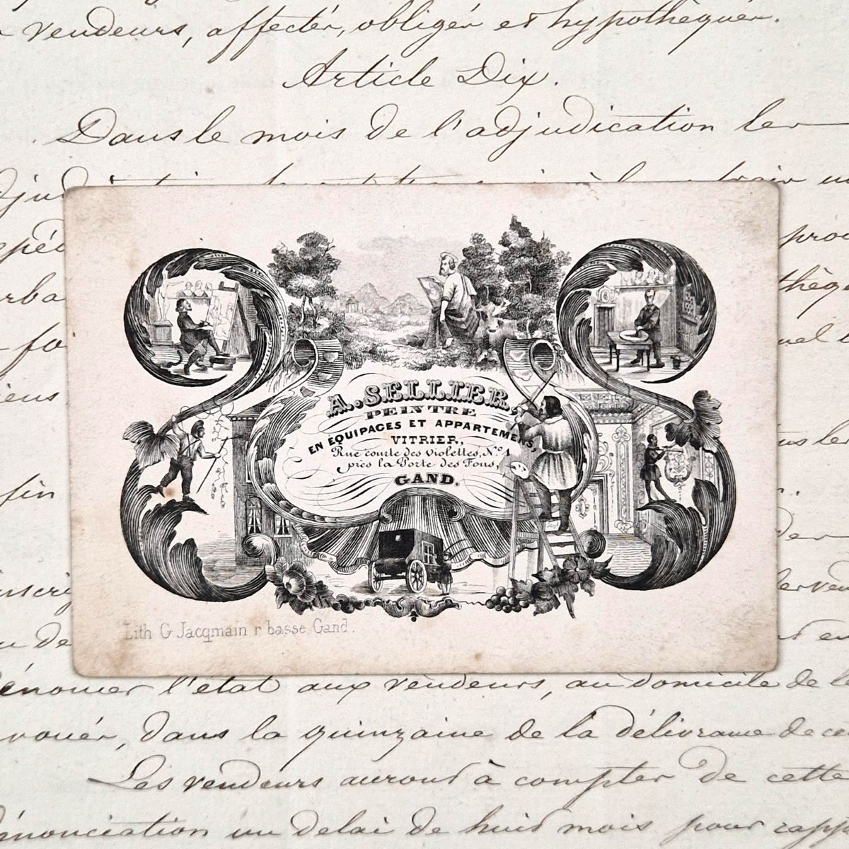 Carte de visite « A. Sellier, Peintre » - XIXe