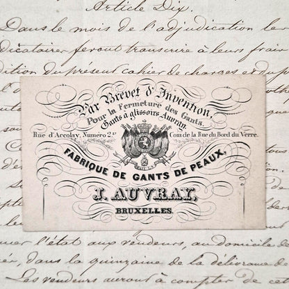 Ancienne carte de visite « Fabrique de gants de peaux »