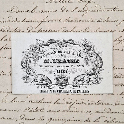 Carte porcelaine « Magasin de merceries » - Vers 1850