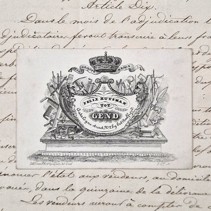 Ancienne carte porcelaine publicitaire - Vers 1850