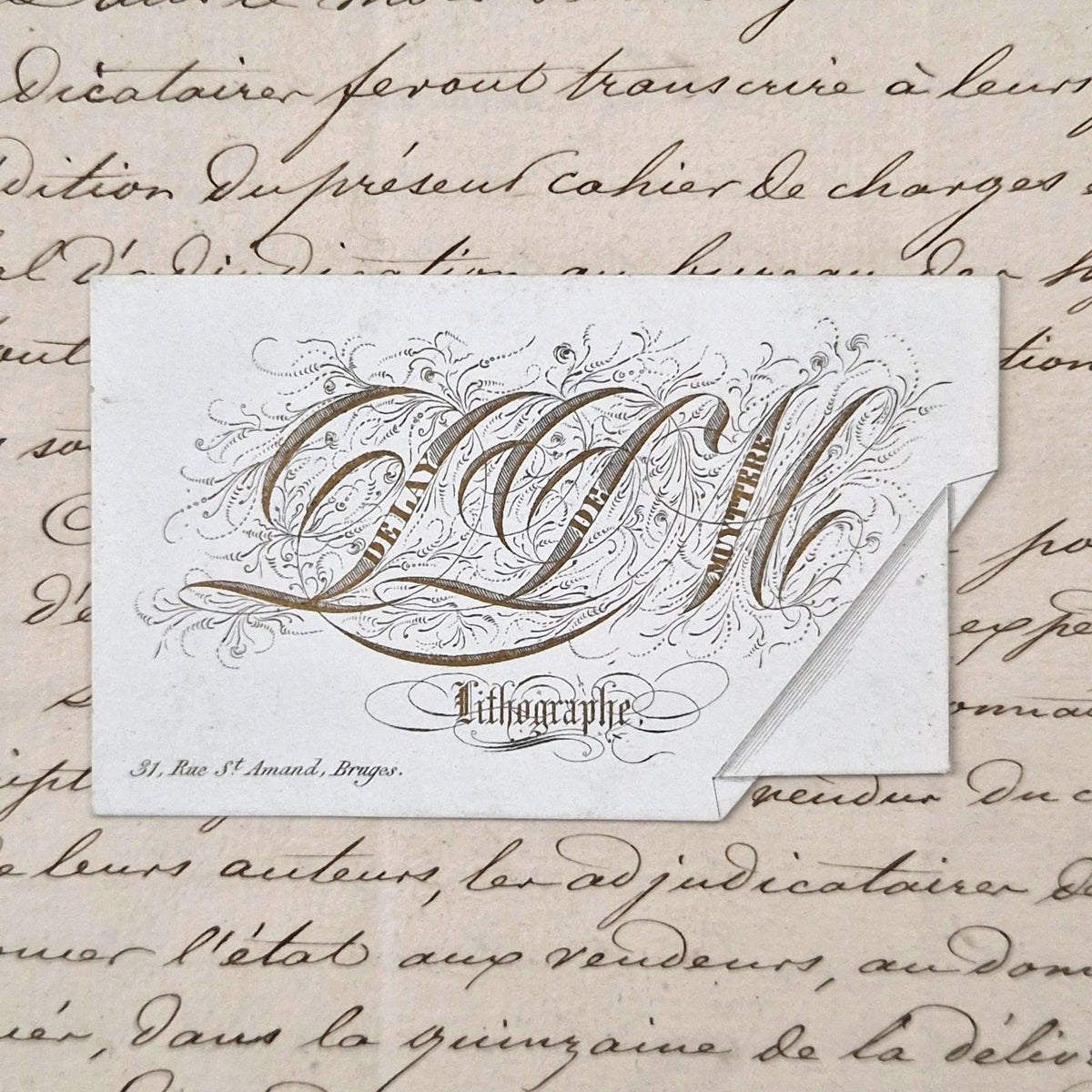 Carte de visite porcelaine « Lithographie De Lay » - XIXe