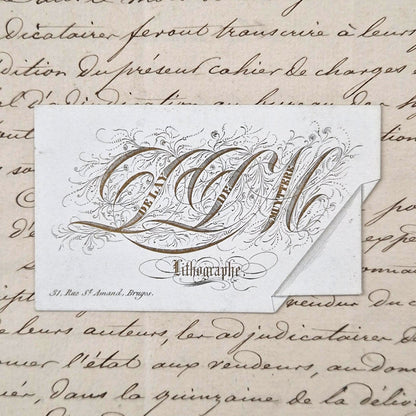 Carte de visite porcelaine « Lithographie De Lay » - XIXe