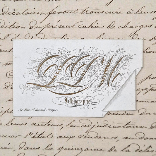Porcelain visiting card "Lithographie De Lay" - 19th century