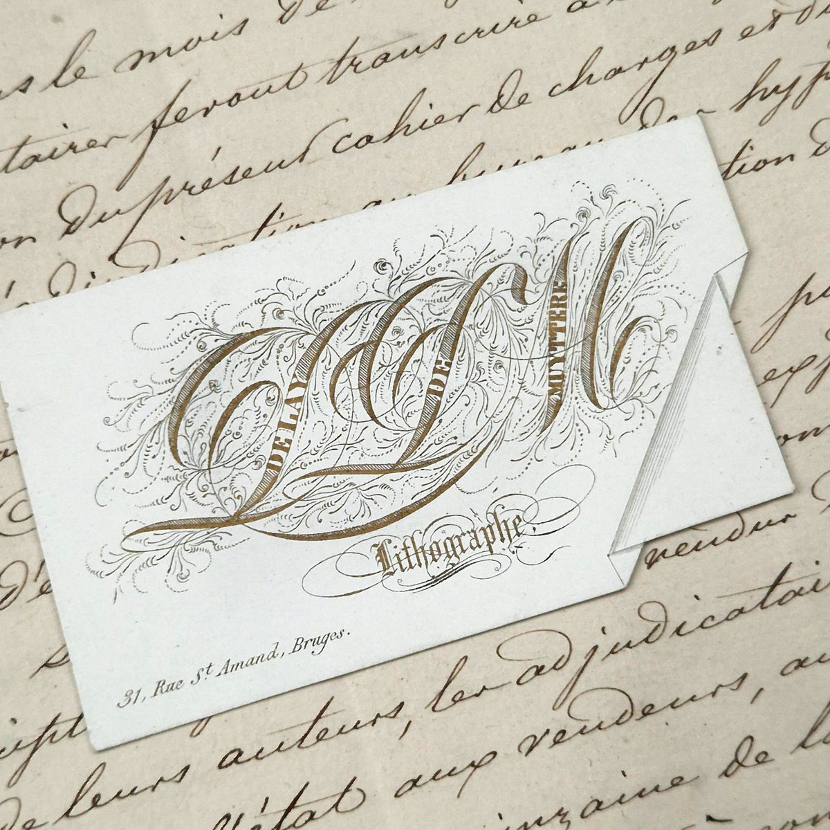Carte de visite porcelaine « Lithographie De Lay » - XIXe