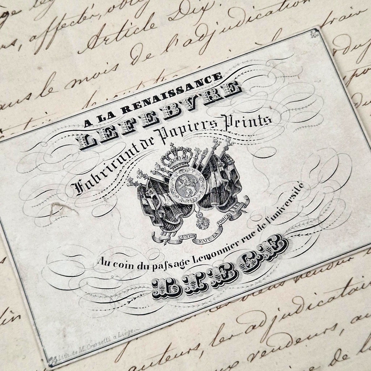 Ancienne carte porcelaine « À la Renaissance » - XIXe