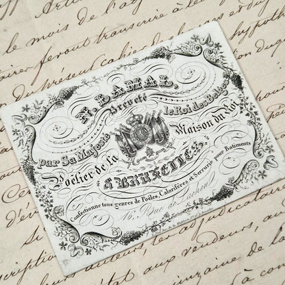 Ancienne carte porcelaine « A. Lamal, Poêlier du Roi »