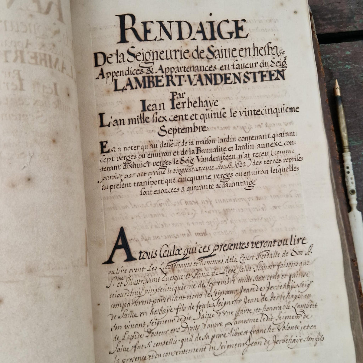 Registre manuscrit seigneurie de Saive - Vers 1615 - 682 pp