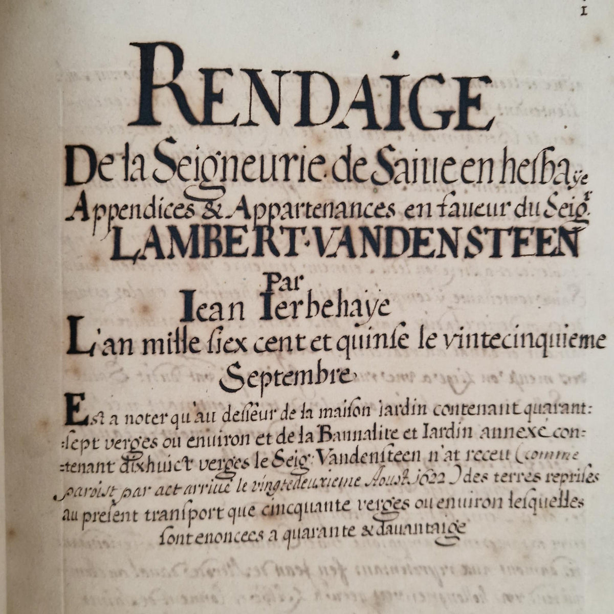 Registre manuscrit seigneurie de Saive - Vers 1615 - 682 pp