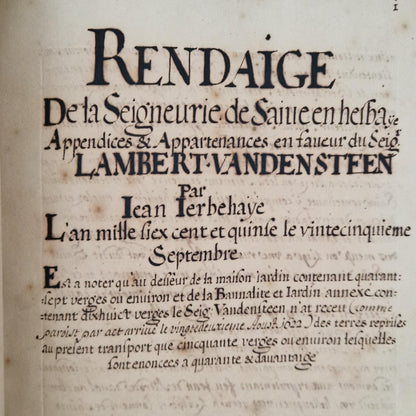 Registre manuscrit seigneurie de Saive - Vers 1615 - 682 pp