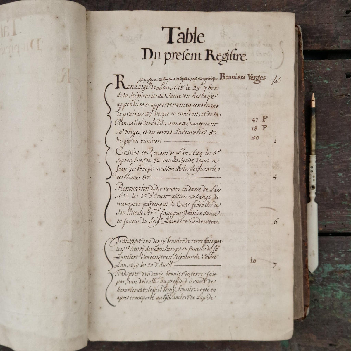 Registre manuscrit seigneurie de Saive - Vers 1615 - 682 pp