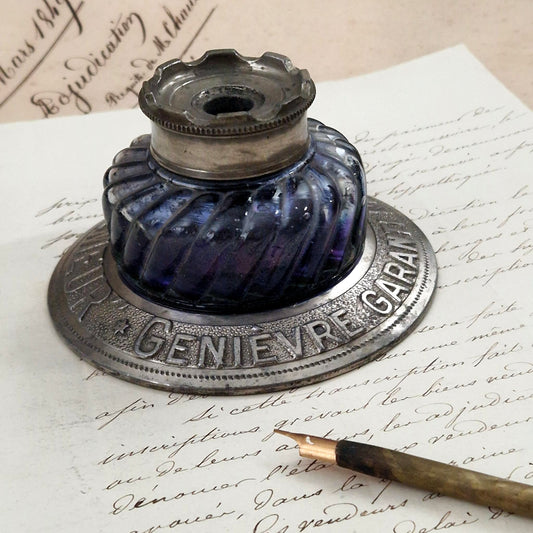 Rare advertising inkwell "Genièvre Le Semeur" - Circa 1900