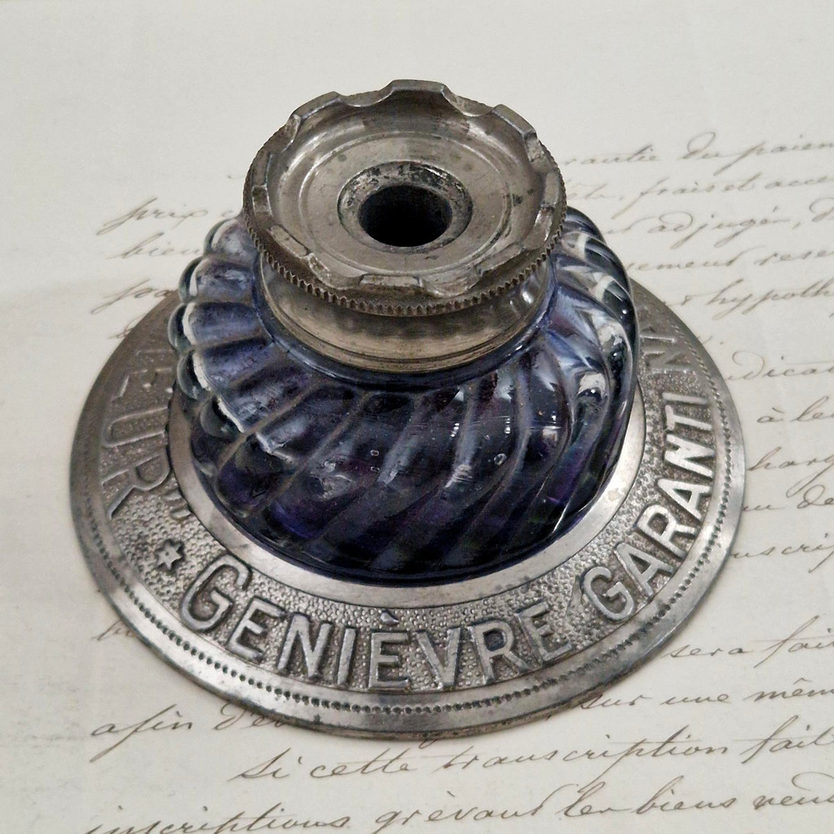 Rare encrier publicitaire « Genièvre Le Semeur » - Vers 1900