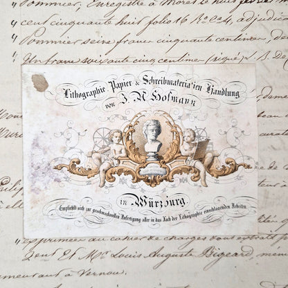 Carte publicitaire de lithographe « J. A. Hofmann » - Vers 1860