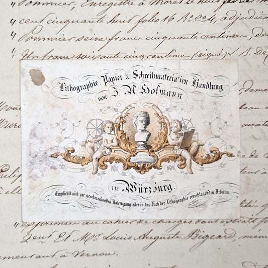 Advertising card from the lithographer "J. A. Hofmann" - Circa 1860