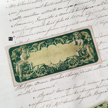 Anciens modèles d’étiquettes « Vert empire » - Vers 1860