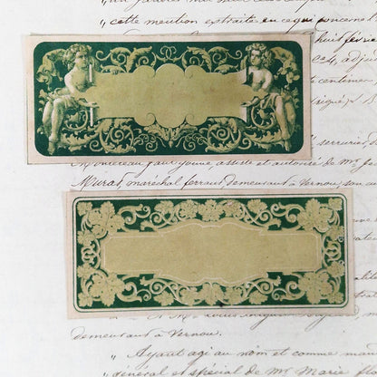 Anciens modèles d’étiquettes « Vert empire » - Vers 1860