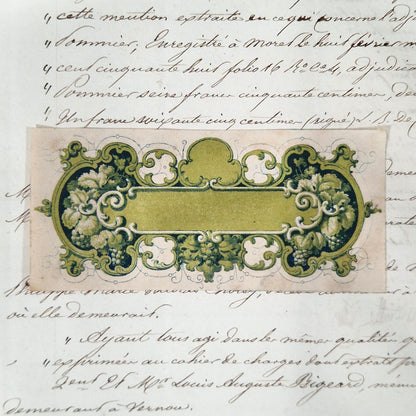 Modèle d’étiquette « Cartouche rocaille vert » - XIXe