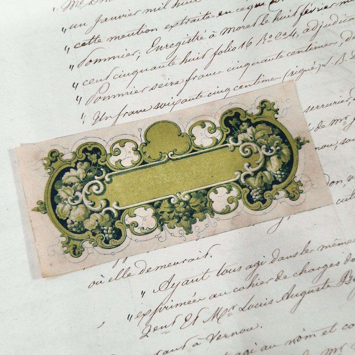 Modèle d’étiquette « Cartouche rocaille vert » - XIXe